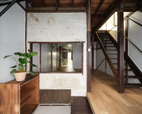 ROOVICE and cabbage truck restore centennial row house's structural frame in tokyo