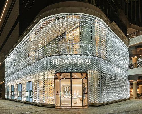 tiffany & co. shanghai is veiled in a glimmering glass diamond facade by MVRDV