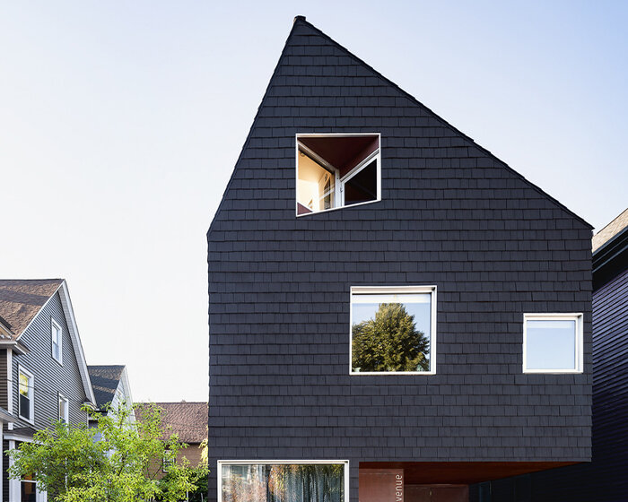 angled all-black residence by asap echoes new york's architectural heritage