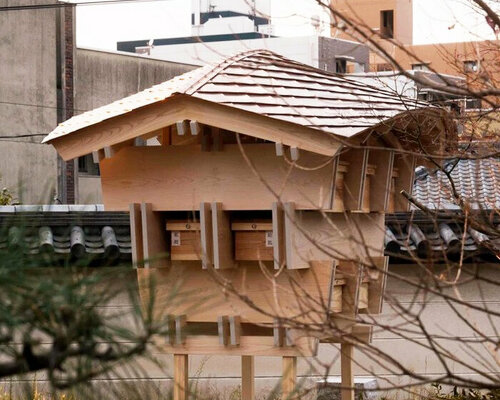 curved latticed roof crowns joint burial ground at the myohoji temple in hiroshima