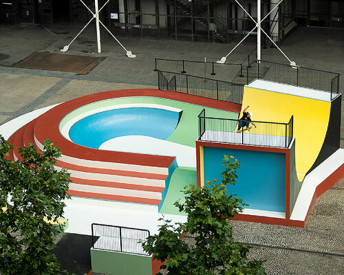 centre pompidou greets a polychrome skateable sculpture for the paris 2024 olympic games