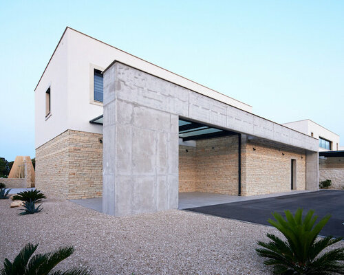 concrete-framed 'punta skala' villas by labvert overlook the adriatic sea in croatia