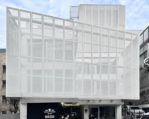 mesh membrane facades enfold archiworkshop's sinsa S8 commercial building in seoul