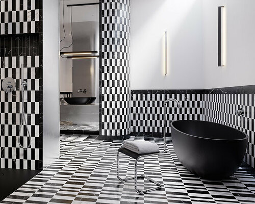 OMNIRES curates harmony of contrasts with maximalist bauhaus bathroom design