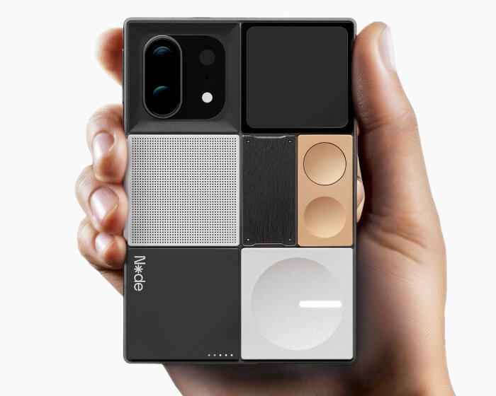 modular AI smartphone has swappable nodes on the back, from speakers to braille displays