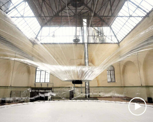 transparent volume by plastique fantastique inhales and exhales within coal mine in genk