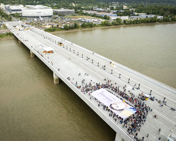 OMA-designed simone veil bridge opens in bordeaux, spanning 549 meters