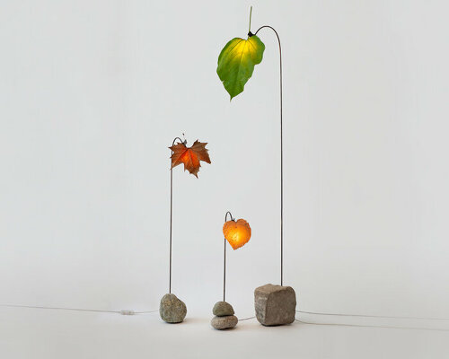 swappable rocks and leaves customize your own nature-inspired lamp