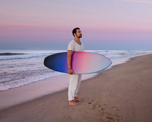 artist theo pinto shows ethereal works at the surf lodge, honoring the montauk sunrise