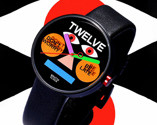 vibrant symbol-free wristwatch by anicorn and brutto studio celebrates the art of being late