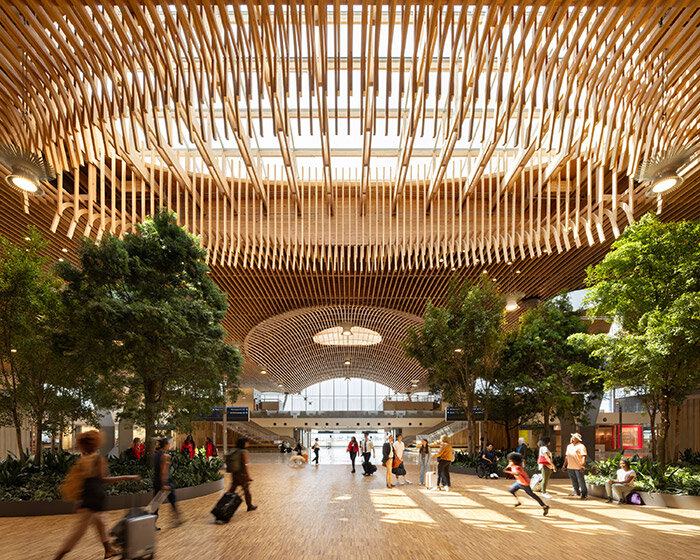 world's largest mass timber airport opens to travelers in portland, oregon