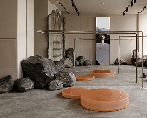 balbek bureau evokes extraterrestrial landscapes at milla nova's bridal store in warsaw