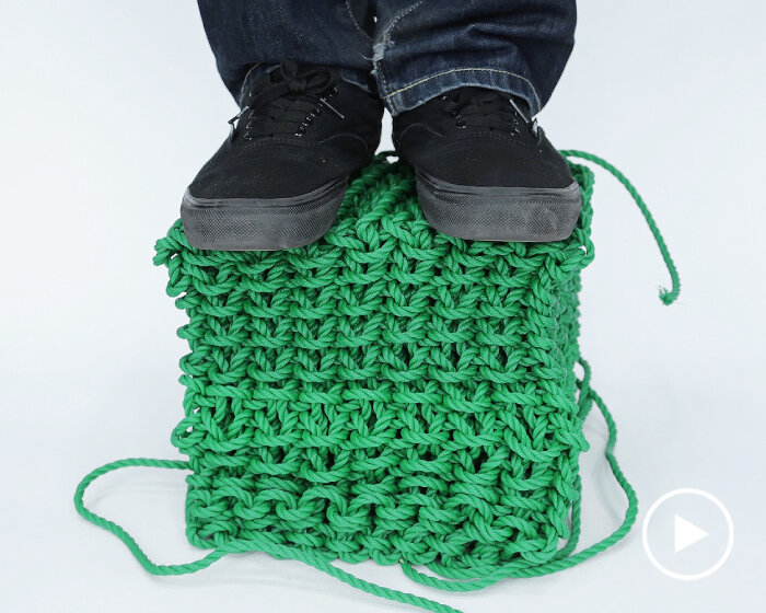 ‘robotic’ machine can knit solid furniture and 3D accessories using elastic cord or yarn