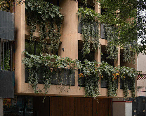 CRB arquitectos' nuevo león 207 rises exposed pigmented concrete facade in mexico city