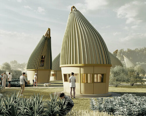 super compact living bud houses make up KMJ+A's eco-village concept in sicily