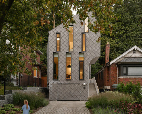 diamond-shaped tiles clad toronto's 'neville park house' by architects reigo & bauer