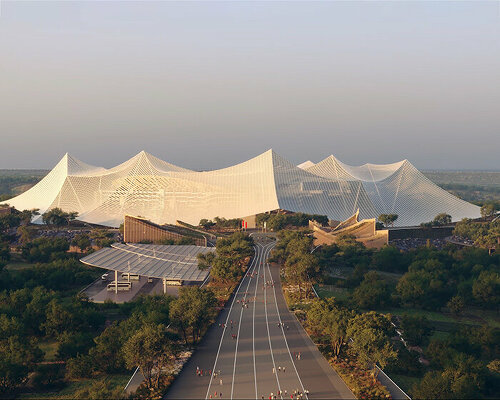 world's largest football stadium to be shrouded in a 'tent' roof in morocco