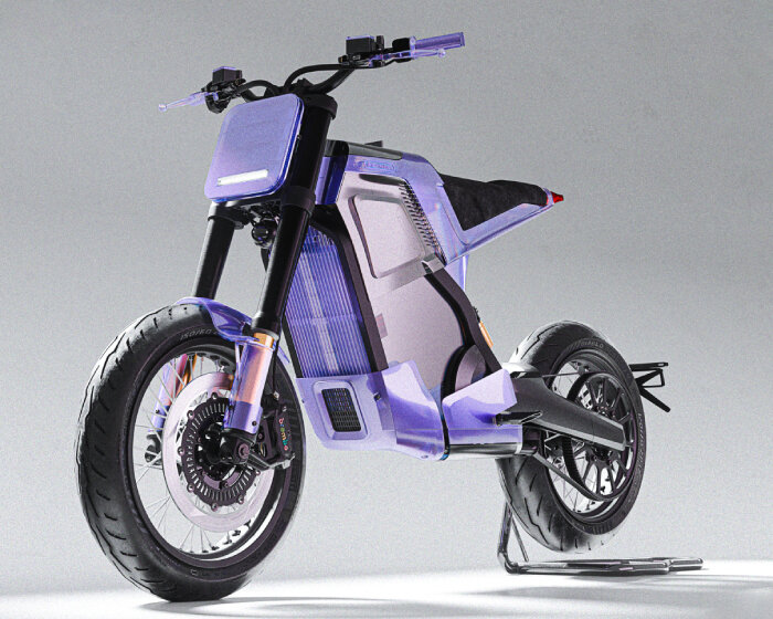 DAB 1α electric motorcycle goes atomic purple, reviving nintendo’s retro game boy color