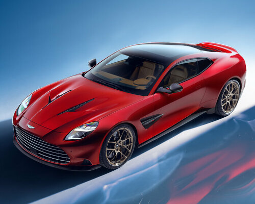 vanquish returns: aston martin goes lush red for its teardrop-shaped, V12-engine sports car