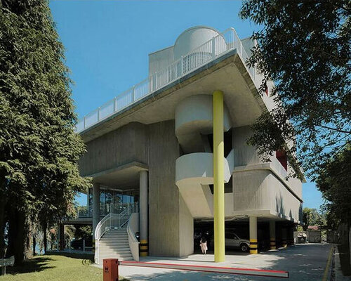 MUA sculpts concrete curved staircase for green cape botanico hotel set on georgian coast