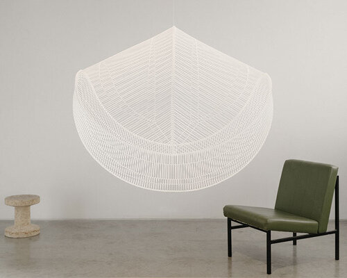 raw edges introduces eco-conscious sculptural mesh lighting series at london design week