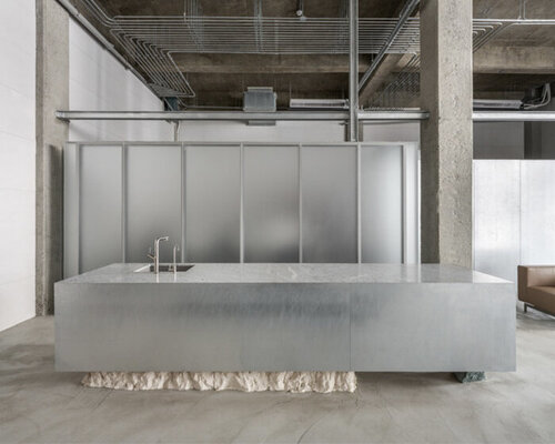 OSKAY store echoes industrial roots of taiwanese port city through raw materials