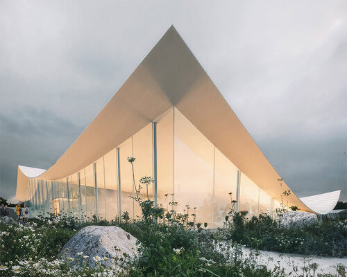 BIG to revive danish supermarket complex as museum for paper art with draping roof