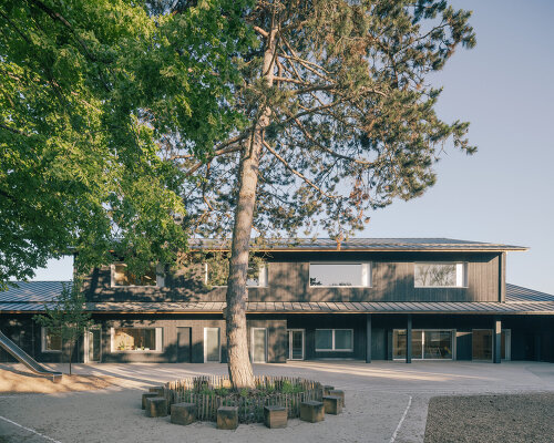 ALTA employs wood and straw for jean de la fontaine school's redesign in france