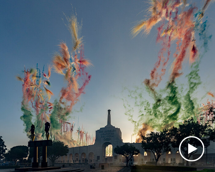 drones, fireworks & AI unite in cai guo-qiang's arena-sized spectacle at LA memorial coliseum