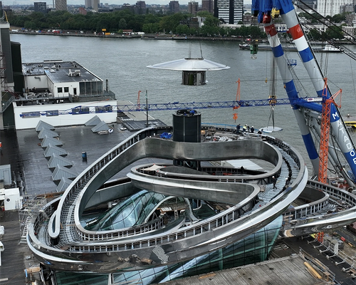 MAD architects’ fenix museum nears completion with double-helix staircase in rotterdam