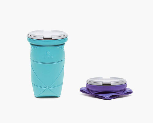 recyclable cup by DiFOLD collapses with origami-like folding design