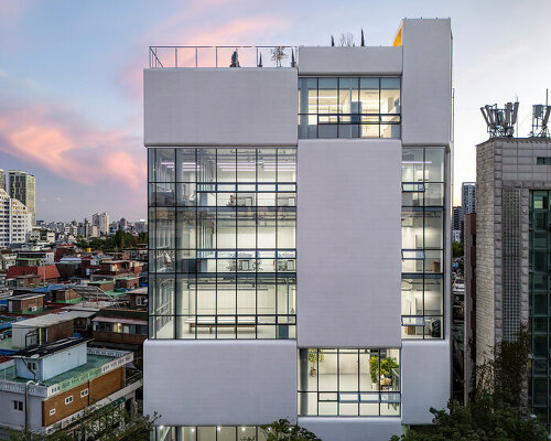 concrete and glass interplay upon kn global seoul headquarters' facade by zaira