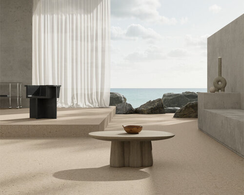 ariostea captures stone in full-body elementae porcelain stoneware surfaces