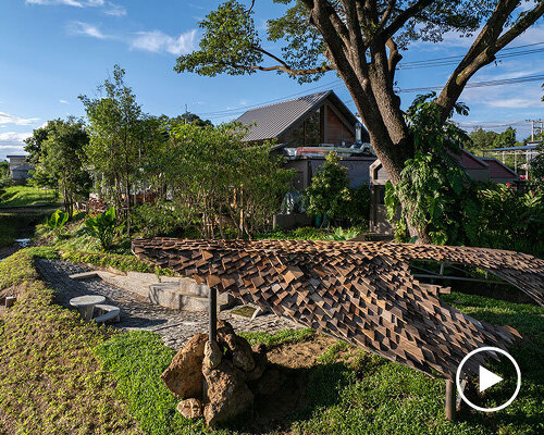 wooden shingles form housescape design lab's organic shelter in thailand