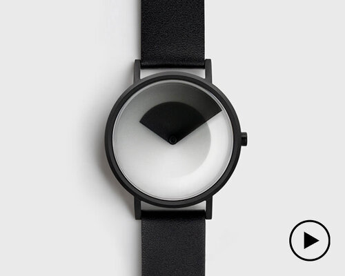 two overlapping gradients in lawa design's analog watch translate time into different patterns