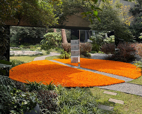 mirrored installation by mta+v reflects día de muertos traditions in mexico