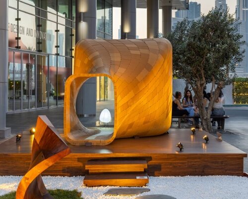 japanese wood joinery meets 3D printing at kei atsumi's dubai design week pavilion