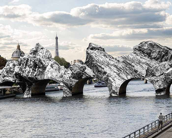 honoring christo & jeanne-claude, JR will transform paris' pont neuf into a cavernous grotto