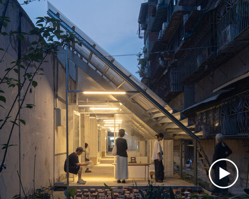 YIIIE turns abandoned bicycle shed into community recycling space in china