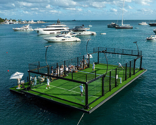 miami debuts its first floating padel court made from recycled shipyard steel