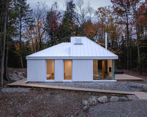 quebecois studio naturehumaine designs habitat sélénite to resemble two inverted crystals