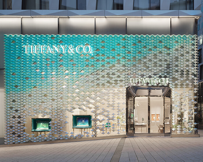 MVRDV drapes tiffany & co. stuttgart in facade of iridescent ceramic diamonds