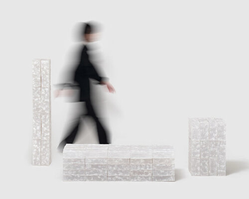 yerin jung expands paper into translucent bubbling bricks for furniture series