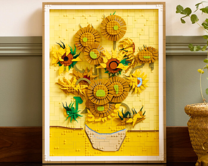 vincent van gogh’s sunflowers painting becomes a LEGO set with 2,615 bricks