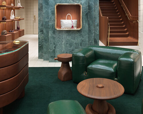 bottega veneta reveals chicago flagship in verde saint-denis marble and walnut wood