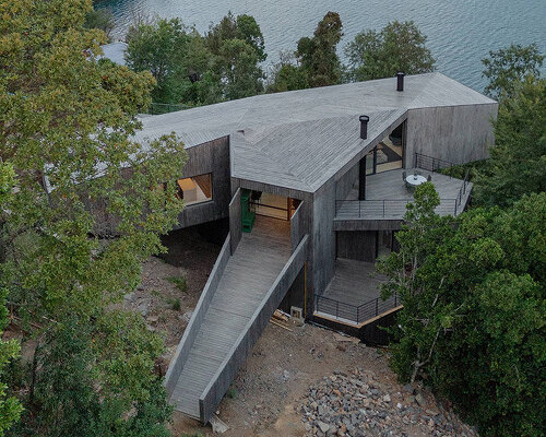 cazú zegers stacks shifting stone blocks to form this PYR house in chile