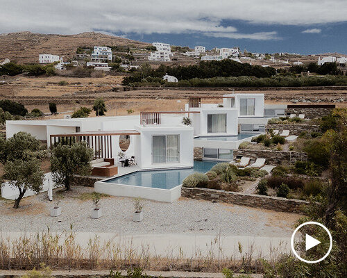 cubic volumes emerge from tinos’ rugged terrain in 'pnoes' hotel by aristides dallas architects