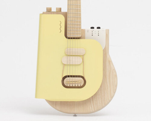 electric guitar sine by verso instruments creates ‘swelling’ sounds by pressing the metal body