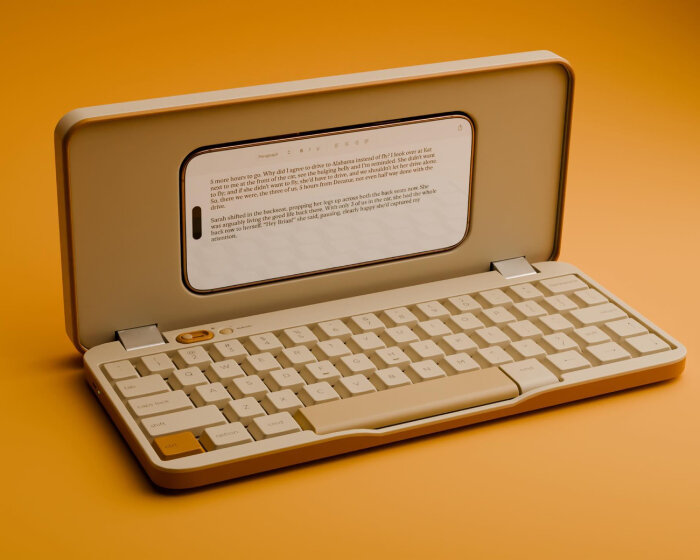 portable clamshell keyboard for iPhone and samsung galaxy S turns smartphones into laptops