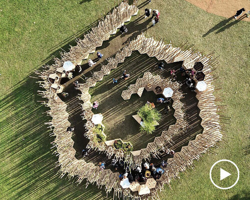 spiral bamboo pavilion by uau studio curates educational path on plant life cycle